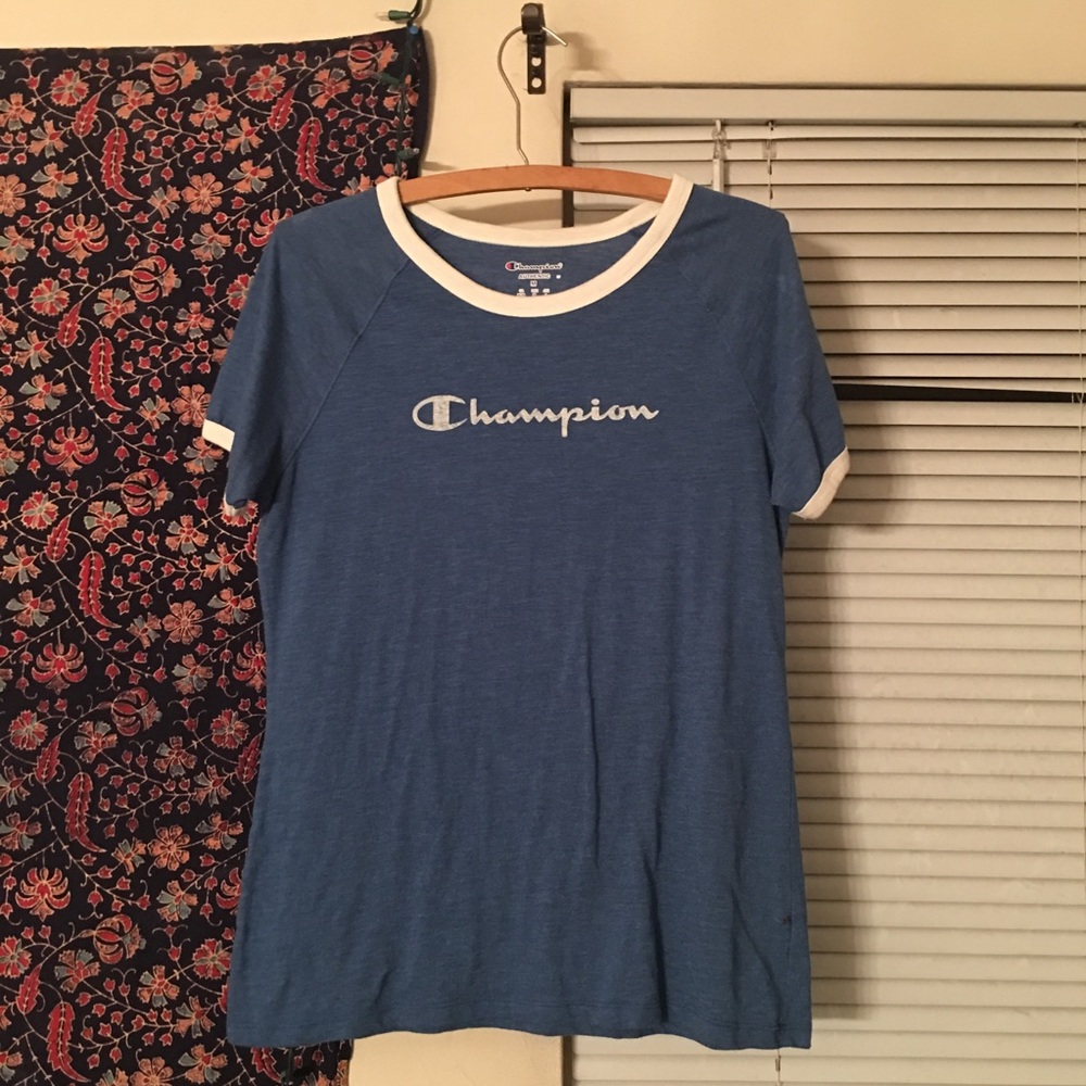 blue authentic champion t-shirt